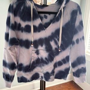 J. Crew Tie-Dye V-Neck Sweater in Black and White